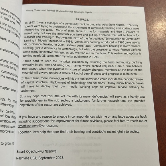 History, Theory and Practice of Microfinance Banking in Nigeria by Smart Nzenwa. - Picture 4 of 4